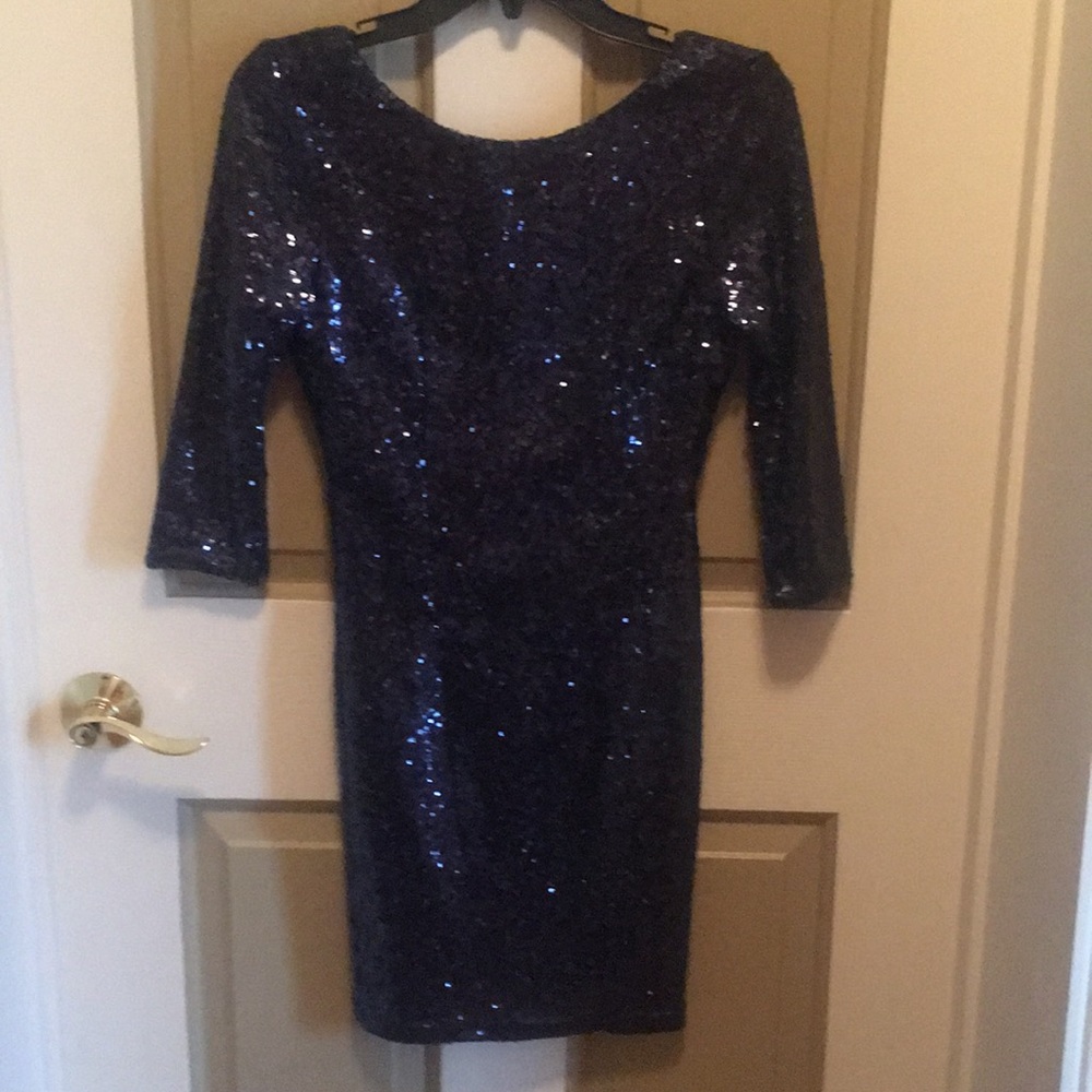 Lulu’s navy sequin mini dress